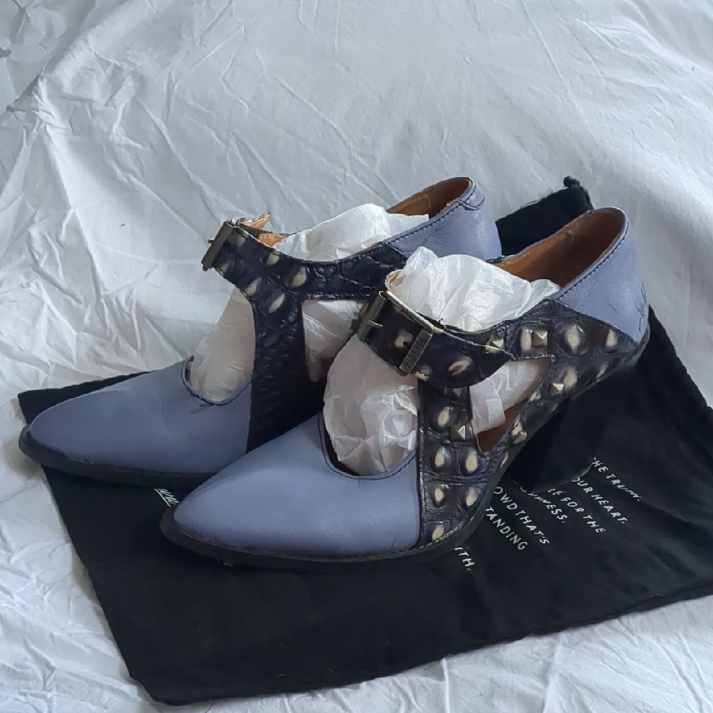 Fluevog Shoes blue and Black 9.5